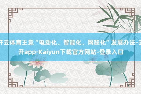 开云体育主意“电动化、智能化、网联化”发展办法-云开app·Kaiyun下载官方网站-登录入口